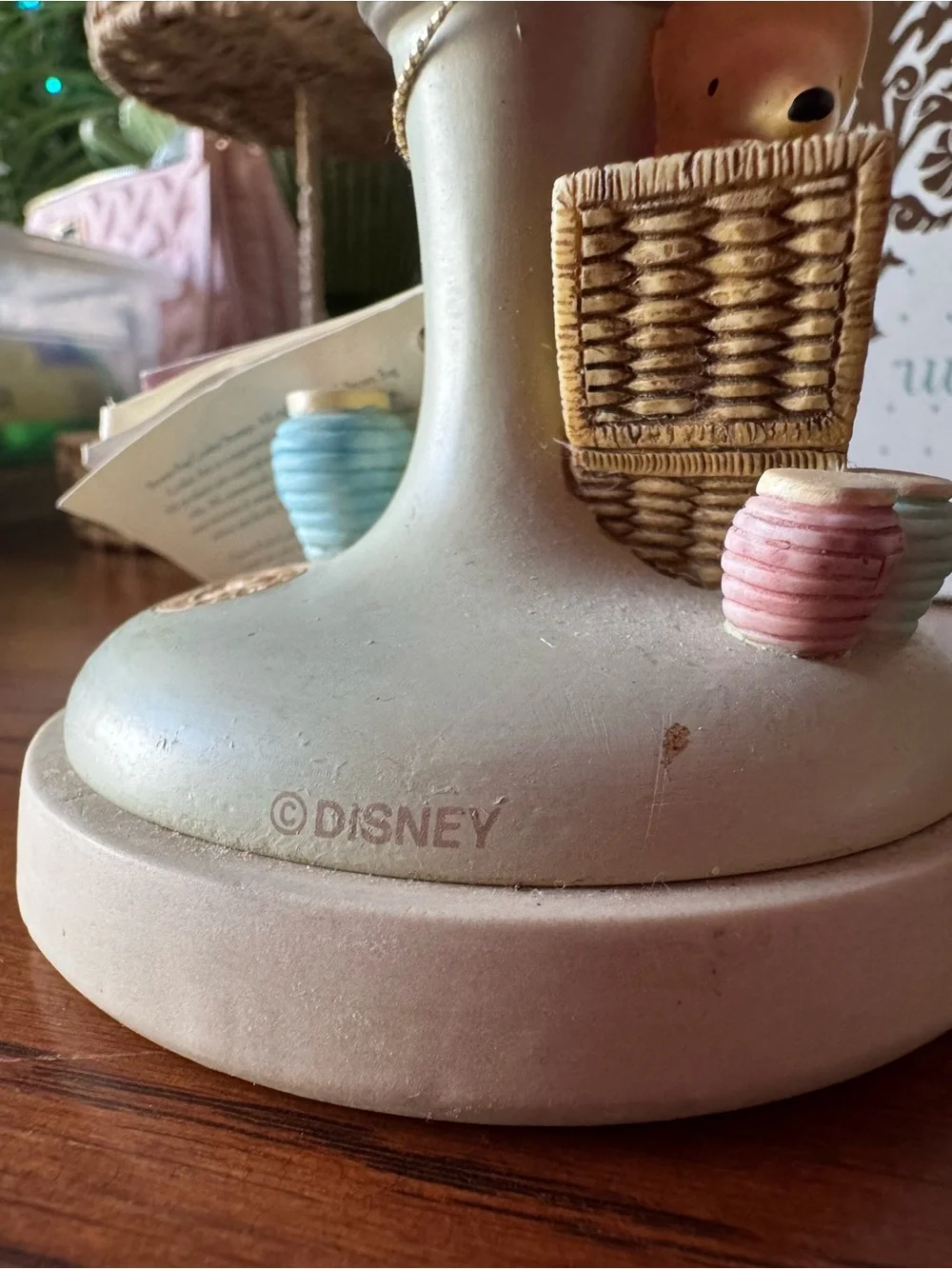 Brown Bag Ceramic Cookie Stamp Winnie the Pooh Disney Round Handle 1995 NEW